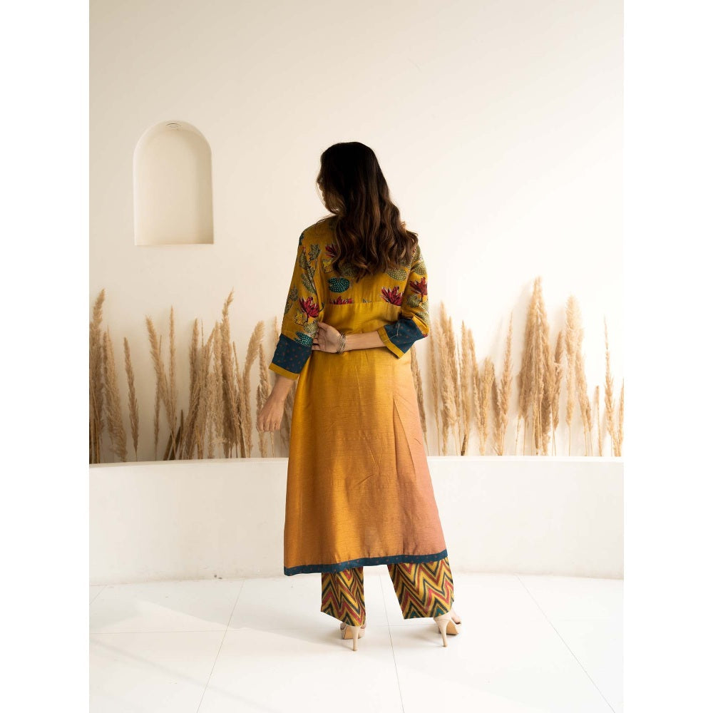 Meghna Panchmatia Yellow Kurta with Dupatta and Pant (Set of 3)