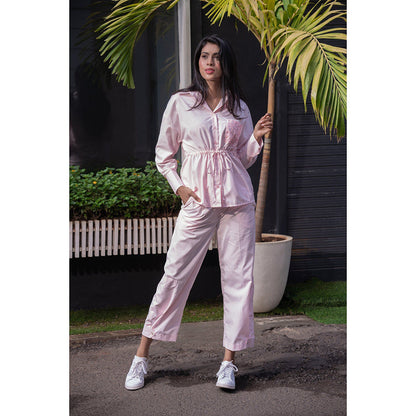 MEHAK MURPANA Baby Pink Embroidered Shirt