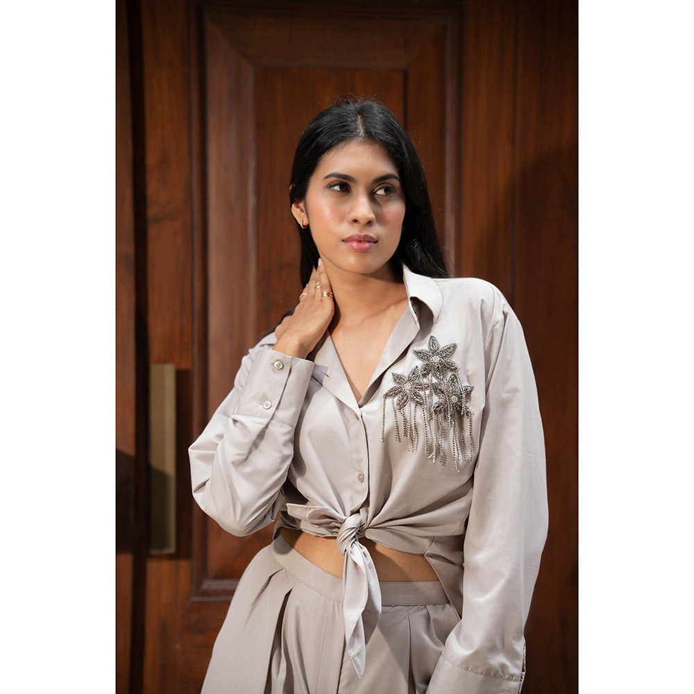 MEHAK MURPANA Taupe Shirt for Women
