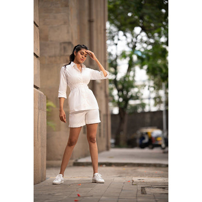 MEHAK MURPANA White Shirt With Elasticated Waist