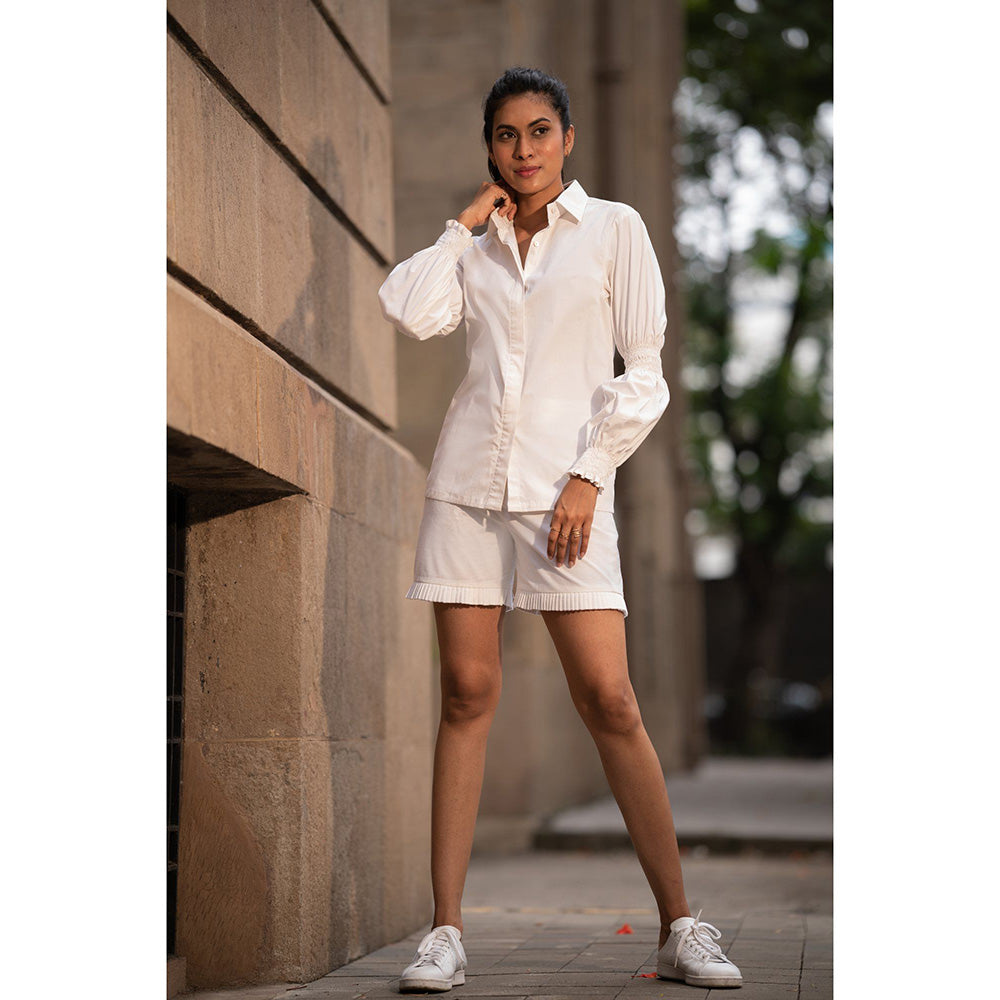 MEHAK MURPANA White Solid Co Ord (Set of 2)