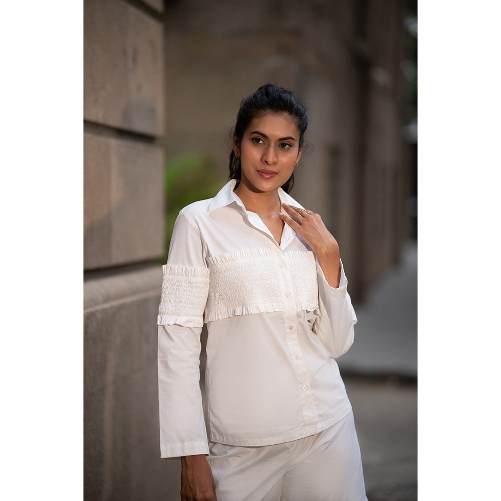 MEHAK MURPANA White Shirt With Elasticated Body