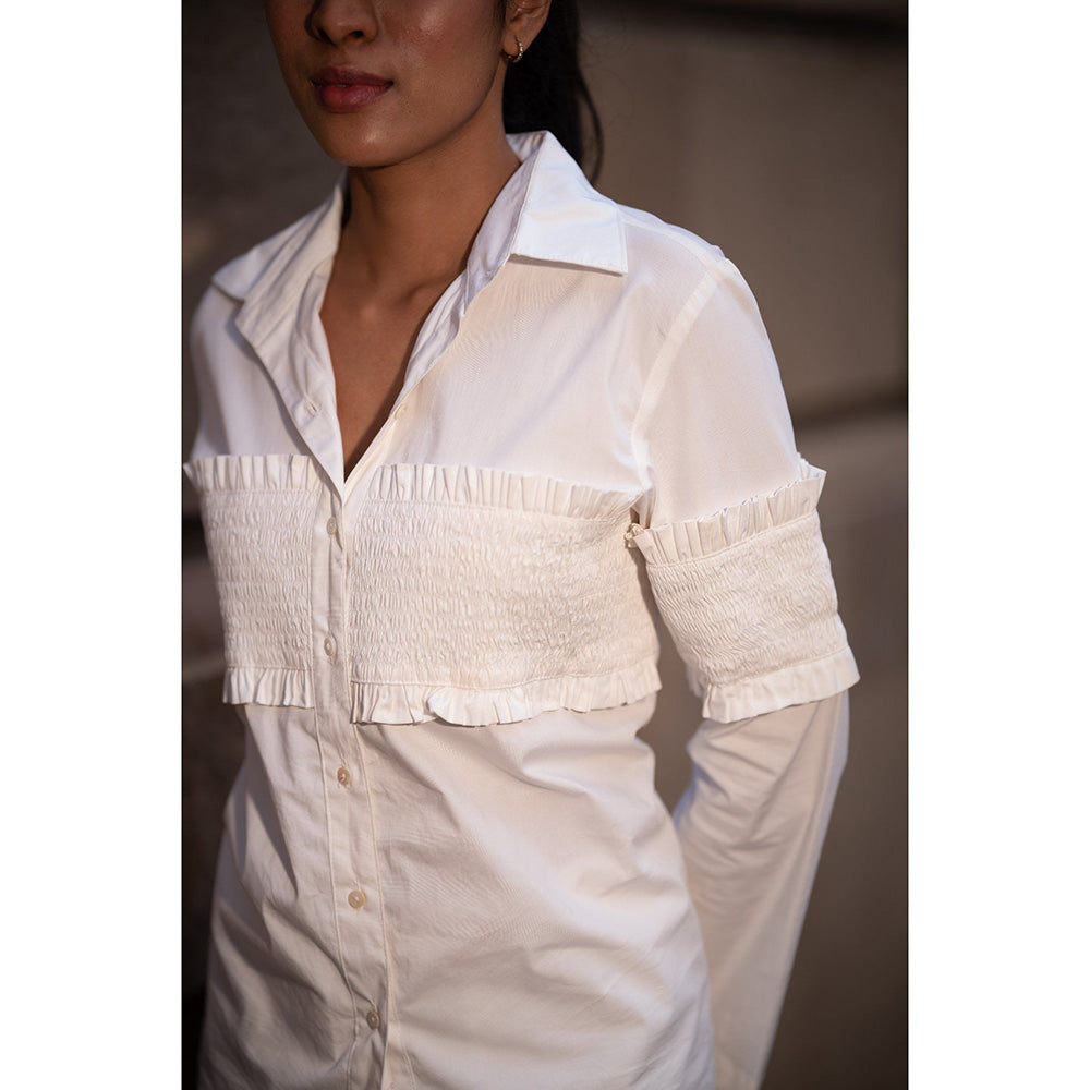 MEHAK MURPANA White Shirt With Elasticated Body