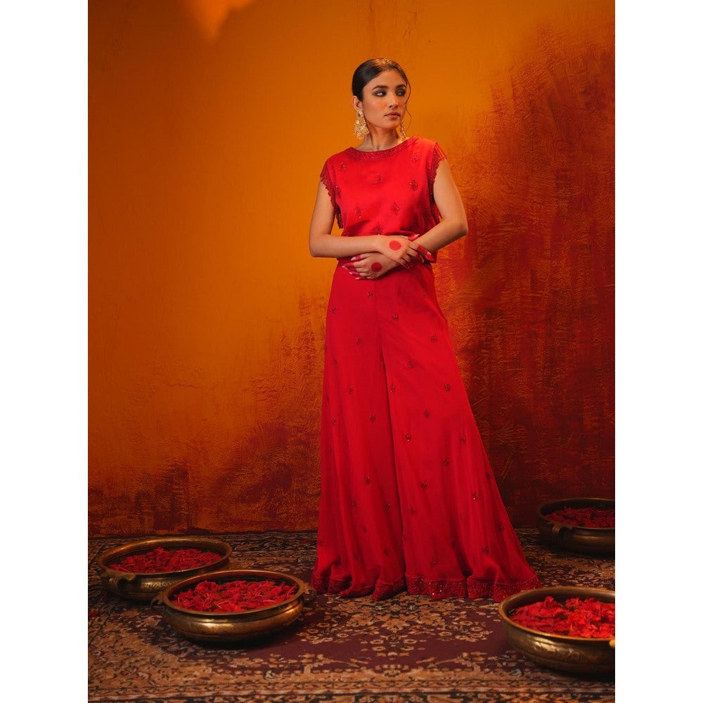 Midushi Bajoria Red Ruby Co-Ord (Set of 2)
