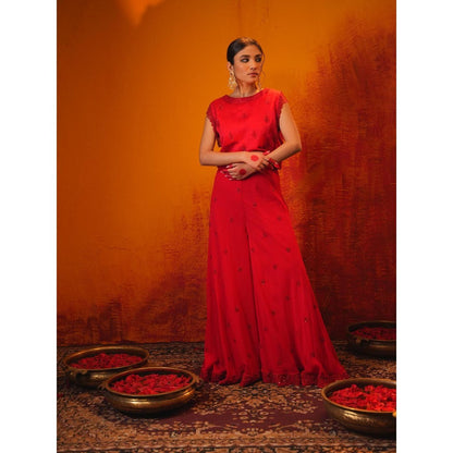 Midushi Bajoria Red Ruby Co-Ord (Set of 2)