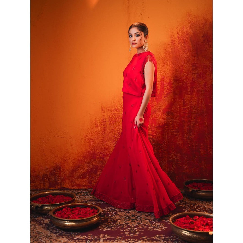 Midushi Bajoria Red Ruby Co-Ord (Set of 2)
