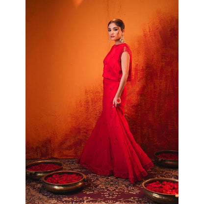 Midushi Bajoria Red Ruby Co-Ord (Set of 2)