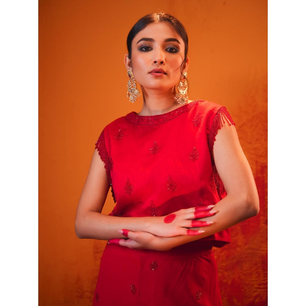 Midushi Bajoria Red Ruby Co-Ord (Set of 2)