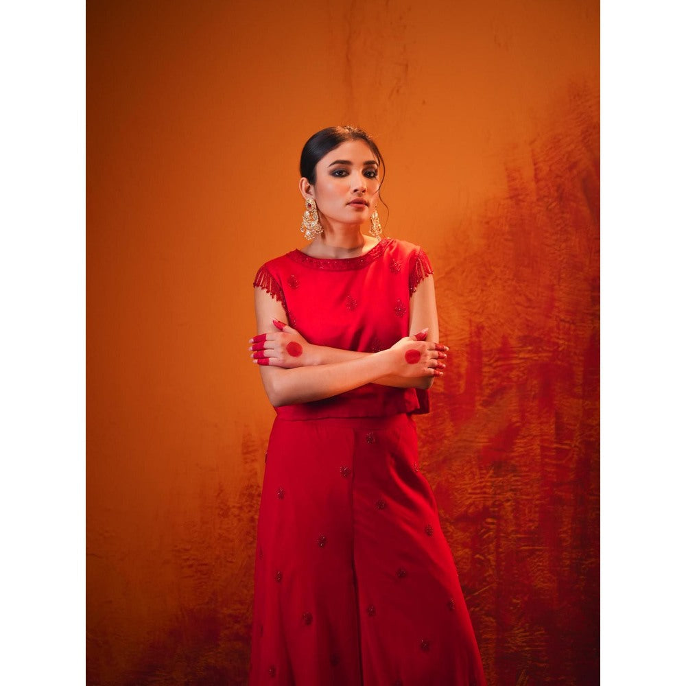 Midushi Bajoria Red Ruby Co-Ord (Set of 2)