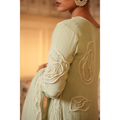 Midushi Bajoria Green Tt Kurta with Pant and Dupatta (Set of 3)
