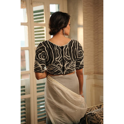 Midushi Bajoria Tt Black Ombre Saree with Stitched Blouse