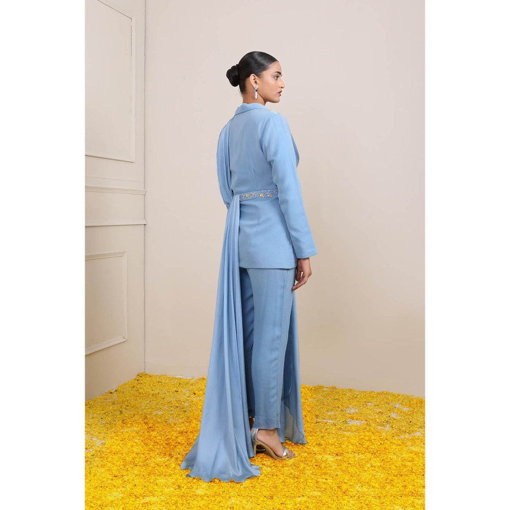 Miku Kumar Blue Amira Co-Ord (Set of 3)