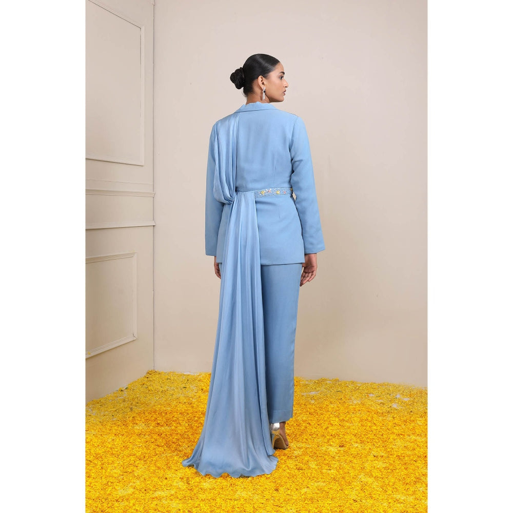 Miku Kumar Blue Amira Co-Ord (Set of 3)