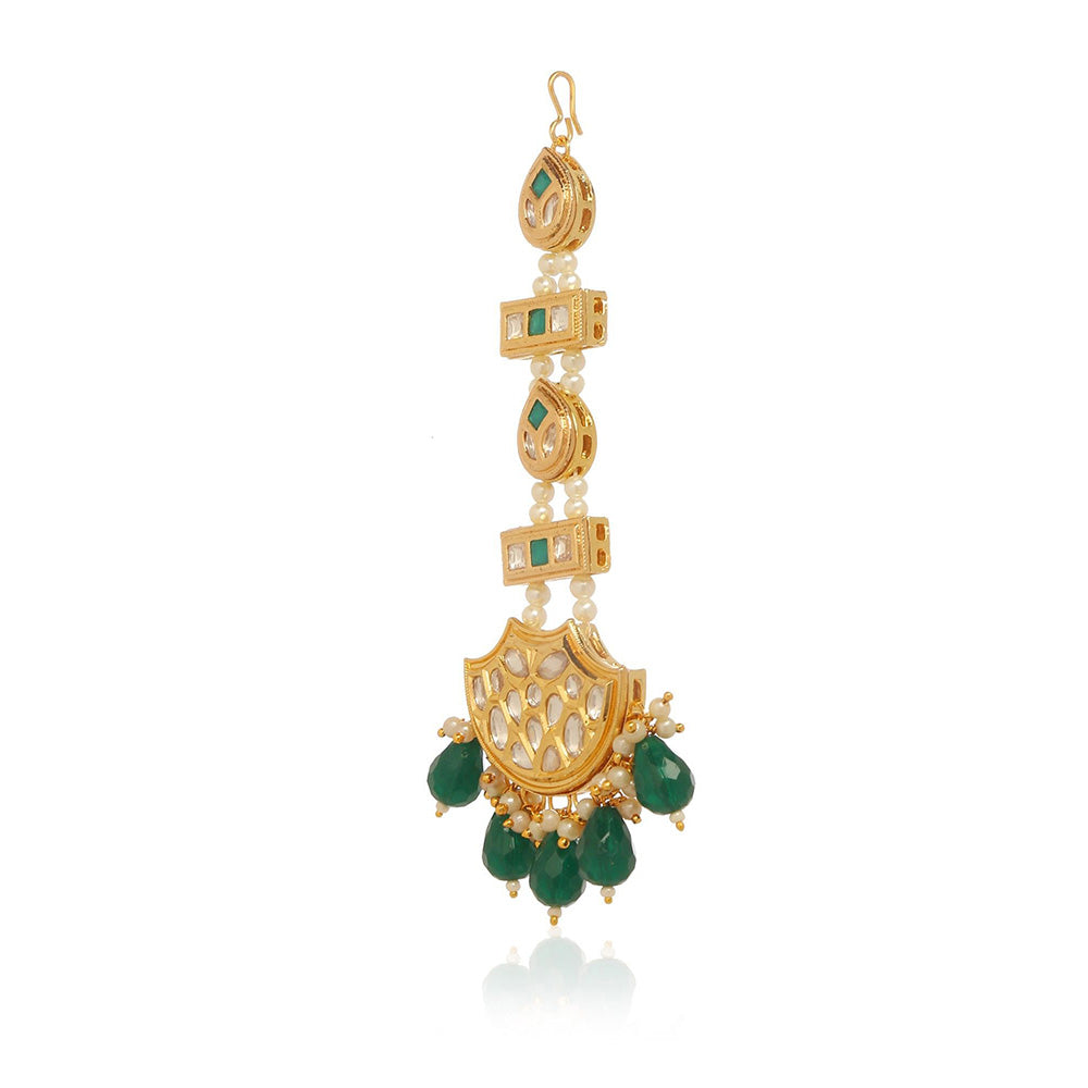 MINAKI Green Jewellery Maang Tikka