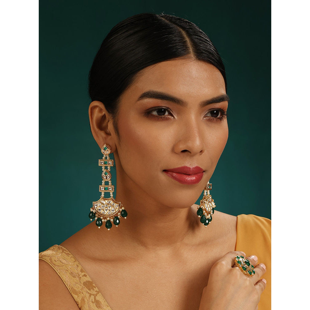 MINAKI White Jewellery Drop and Dangler Earrings