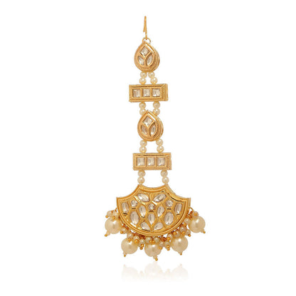 MINAKI Gold Jewellery Maang Tikka and Earrings