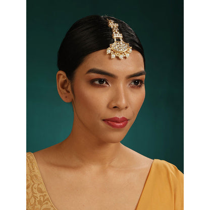MINAKI Gold Jewellery Maang Tikka