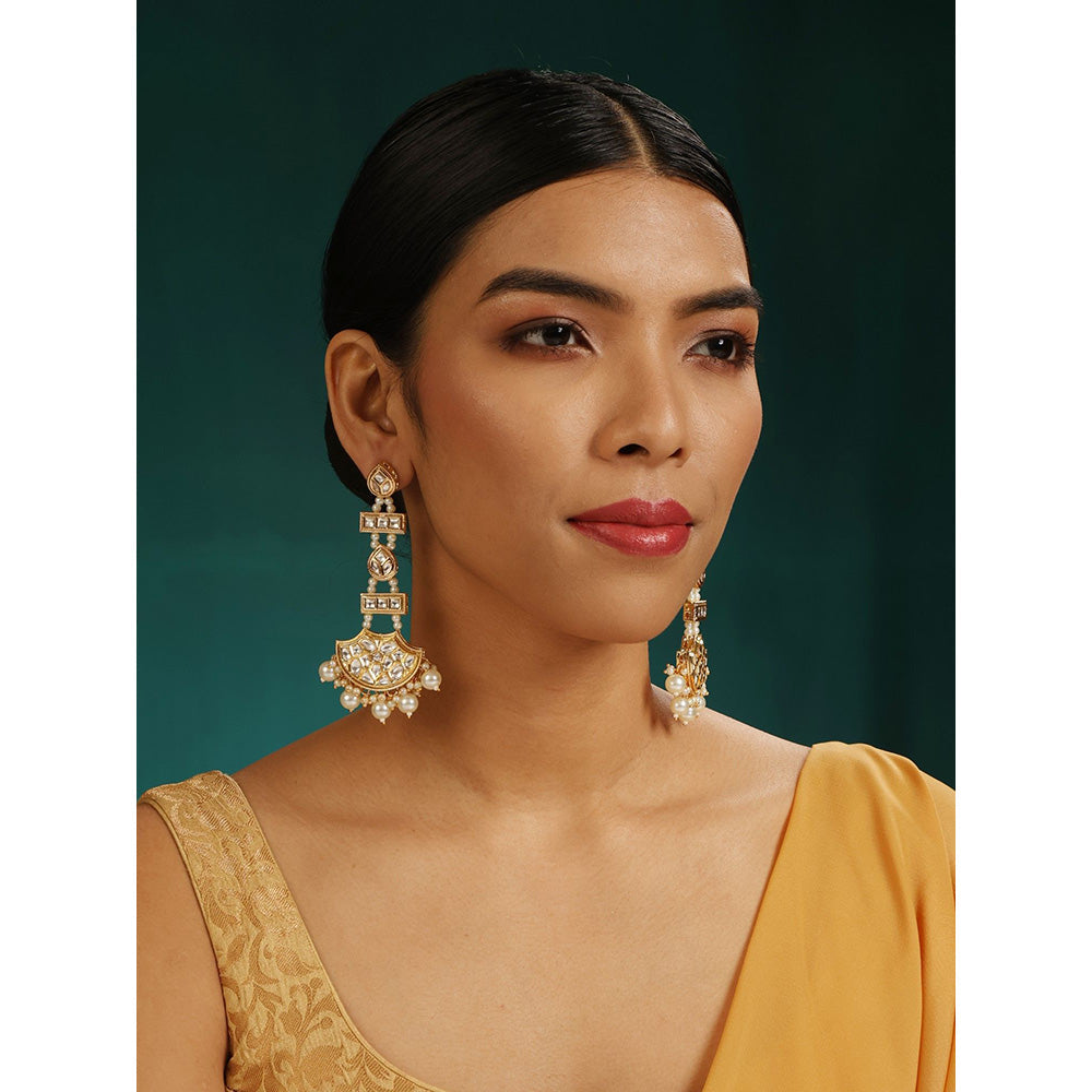 MINAKI Gold Jewellery Drop and Dangler Earrings