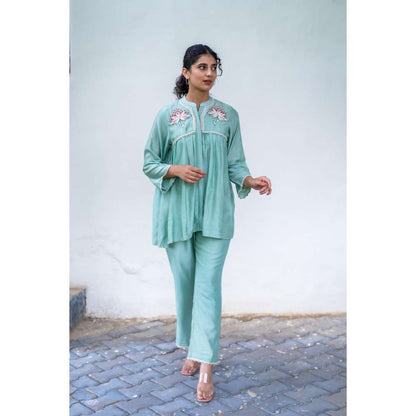 MINSH Aqua Frost Blue Co-Ord (Set of 2)