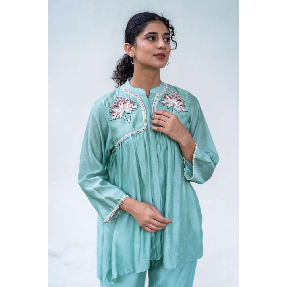 MINSH Aqua Frost Blue Co-Ord (Set of 2)