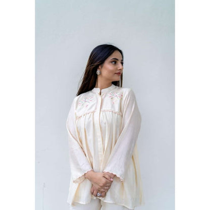 MINSH Silk Frost Cream Co-Ord (Set of 2)