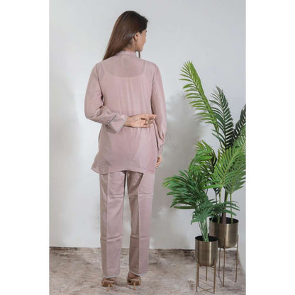 MINSH Rose Charm Embroidered Pink Shirt