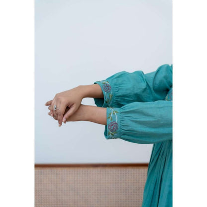 MINSH Green Serene Kurta with Pant and Dupatta