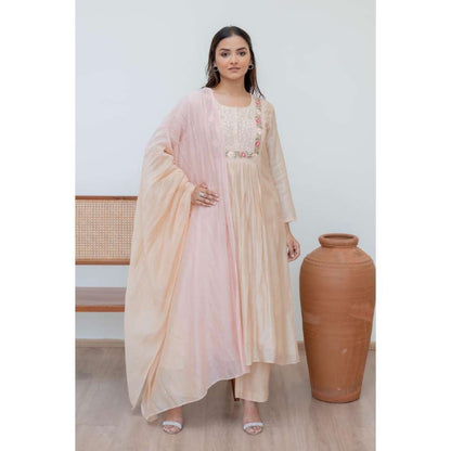 MINSH Peach Morning Dew Kurta with Pant and Dupatta