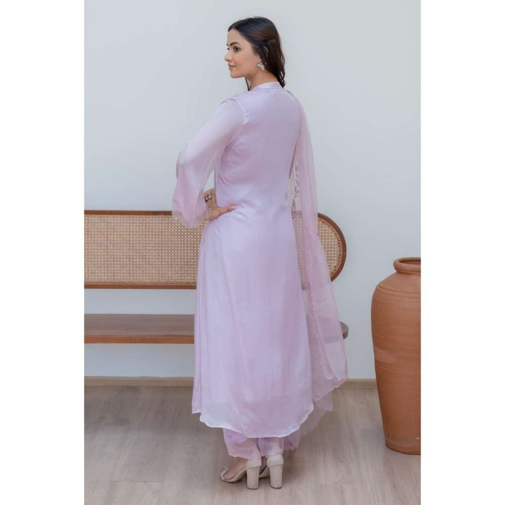 MINSH Lavender Mist Anarkali with Pant and Dupatta