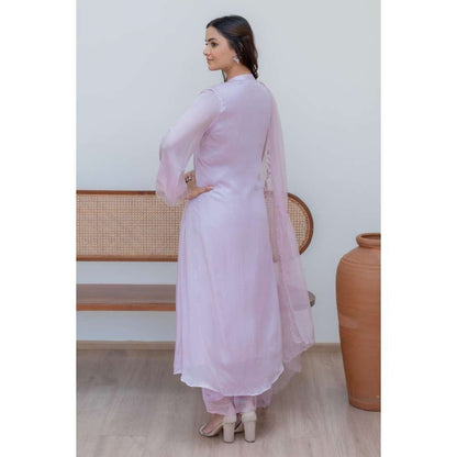 MINSH Lavender Mist Anarkali with Pant and Dupatta