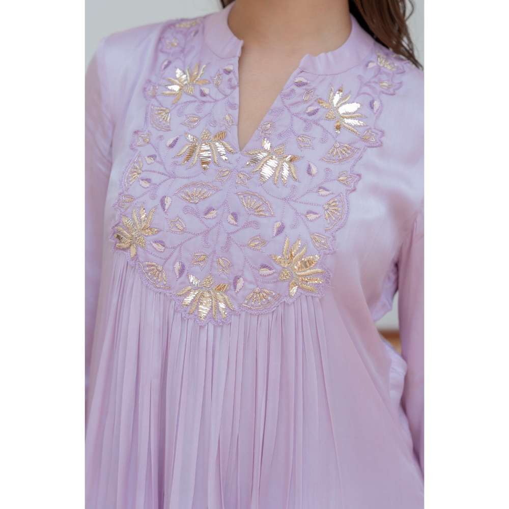 MINSH Lavender Mist Anarkali with Pant and Dupatta