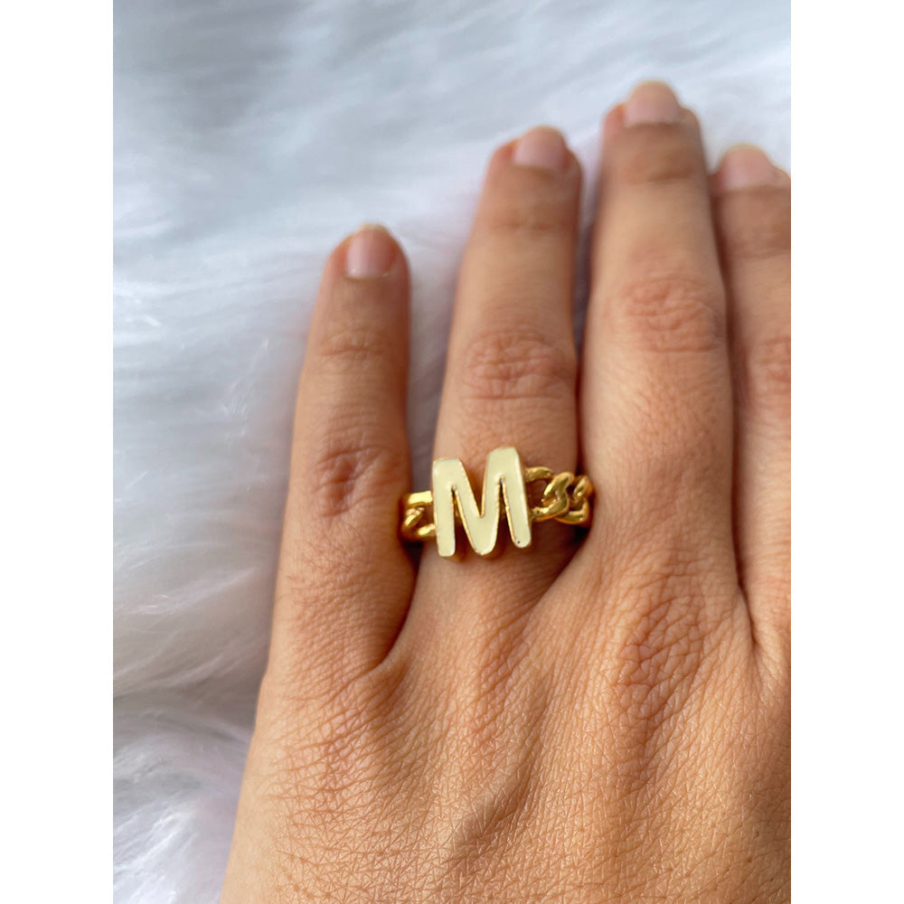 MNSH Signature Enamel Off White Ring M