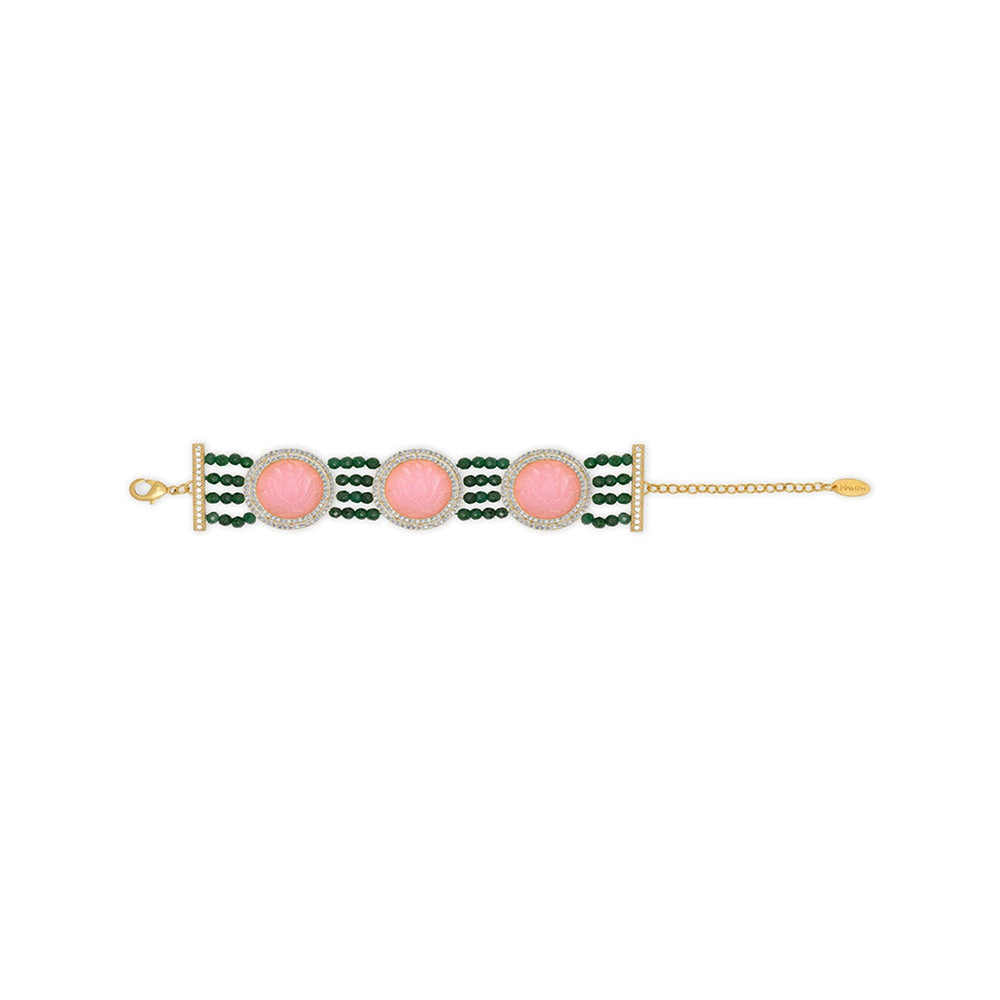 MNSH Royal Lotus Rose Quartz Bracelet
