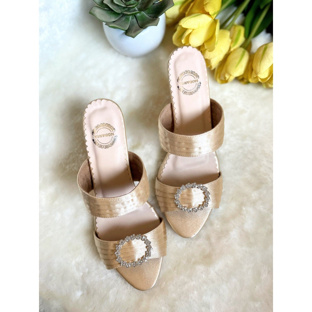 Modanta Gold Satin Heels