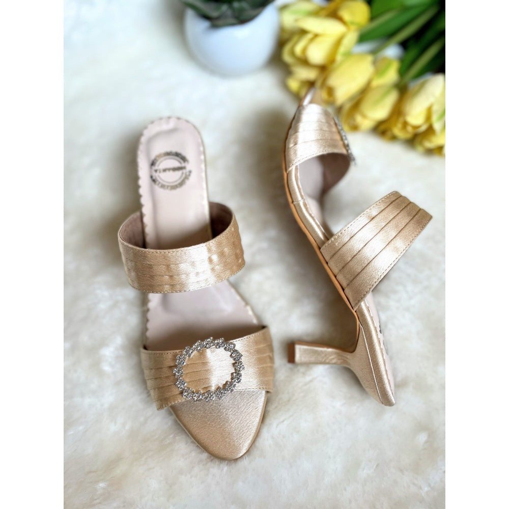 Modanta Gold Satin Heels