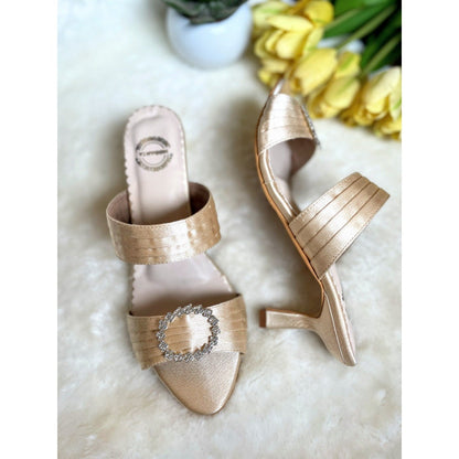 Modanta Gold Satin Heels