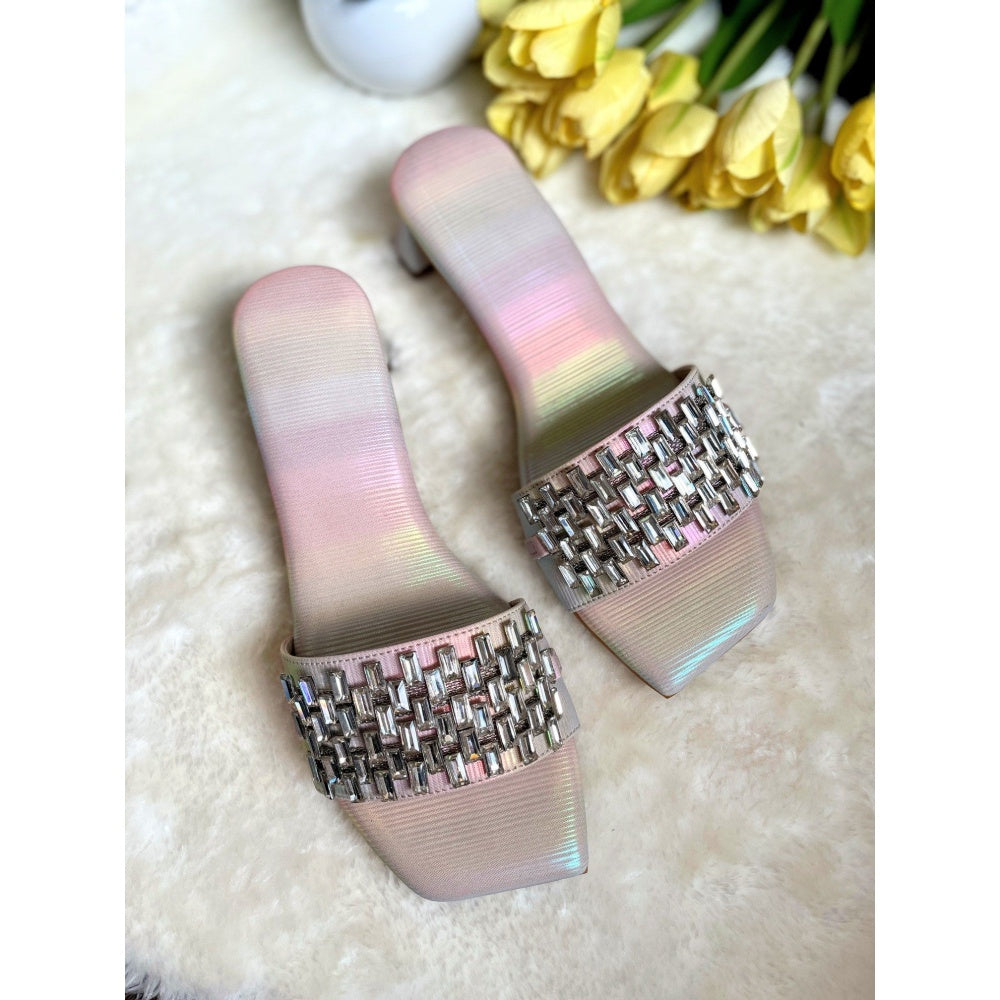 Modanta Diamond Rainbow Silver Heels