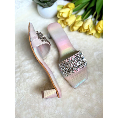 Modanta Diamond Rainbow Silver Heels