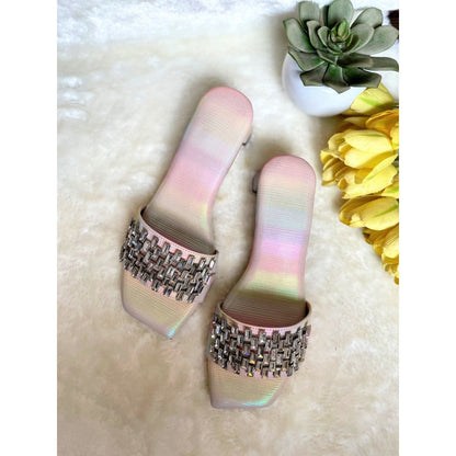 Modanta Diamond Rainbow Silver Heels