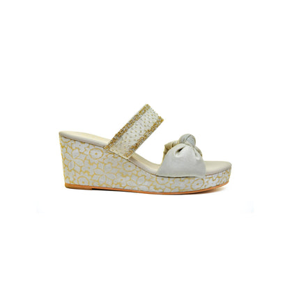 Modanta Cream Knot Bow Wedges
