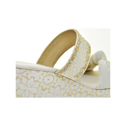 Modanta Cream Knot Bow Wedges
