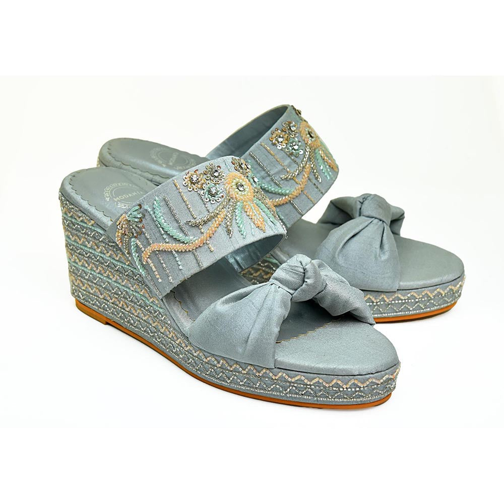 Modanta Green Bow Knot Wedges