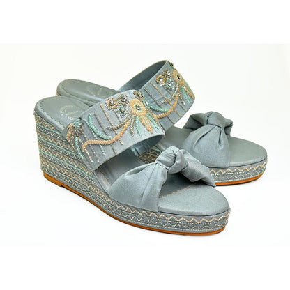 Modanta Green Bow Knot Wedges