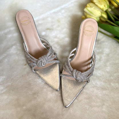 Modanta Silver Diamond Knot Heels