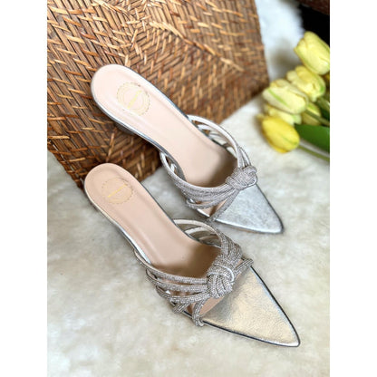 Modanta Silver Diamond Knot Heels