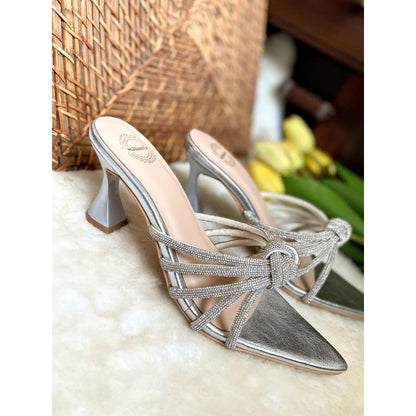 Modanta Silver Diamond Knot Heels