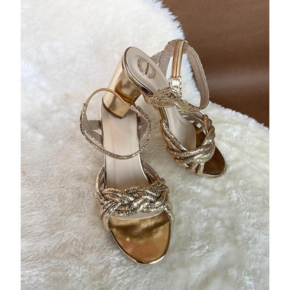 Modanta Gold Twisted Heels