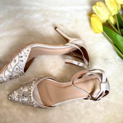 Modanta White Diamond Sandal Heels