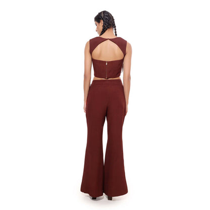MODO CALDO Brown Woodland Solid Top and Pant