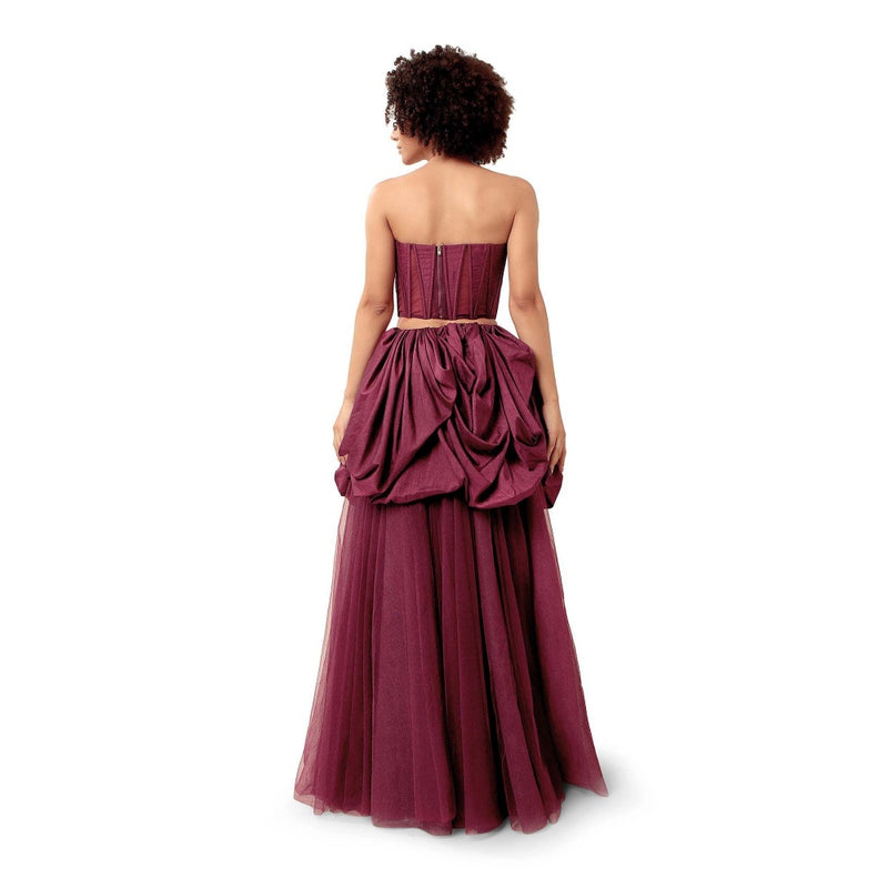 MODO CALDO Purple Harmony Solid Corset and Skirt